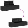  Kerti Kanapé Szett párnával tárolóval 8 pcs Fekete Poli rattan