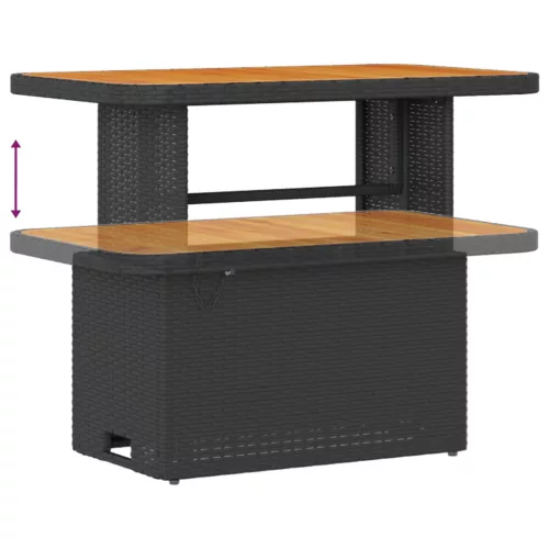  Kerti Kanapé Szett párnával tárolóval 9 pcs Fekete Poli rattan