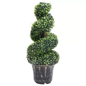  zöld spirálalakú cserepes műpuszpáng 89 cm