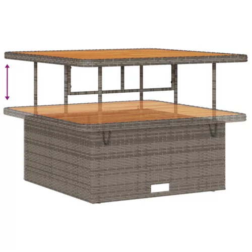  9 Darabos Kert Szófa Készlet Párnákkal Szürke Poli Rattan Acacia