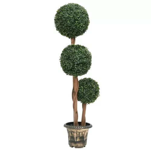  zöld gömbalakú cserepes műpuszpáng 119 cm
