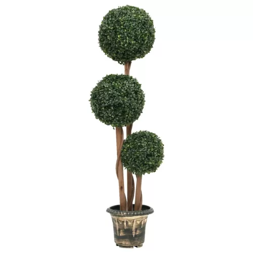 zöld gömbalakú cserepes műpuszpáng 119 cm