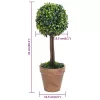  2 db zöld gömbalakú cserepes műpuszpáng 41 cm