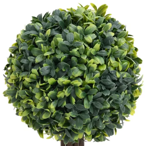  2 db zöld gömbalakú cserepes műpuszpáng 56 cm