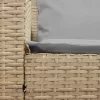  bézs polyrattan kerti kanapé párnával