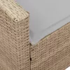  bézs polyrattan kerti kanapé párnával