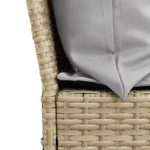  bézs polyrattan kerti kanapé párnával