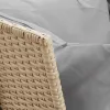  bézs polyrattan kerti kanapé párnával