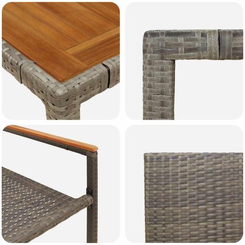  Kert étkező szett 7 pcs Szürke polirattan