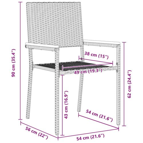  Kert étkező szett 7 pcs Szürke polirattan