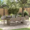  Kert étkező szett 11 pcs Szürke Nagy Poly Rattan
