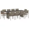  Kert étkező szett 11 pcs Szürke Nagy Poly Rattan