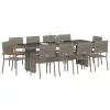  Kert étkező szett 11 pcs Szürke Nagy Poly Rattan