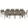  Kert étkező szett 11 pcs Szürke Nagy Poly Rattan