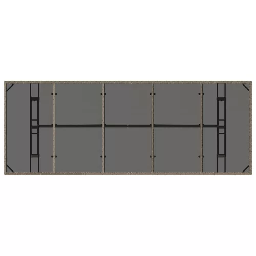  Kert étkező szett 11 pcs Szürke Nagy Poly Rattan