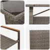  Kert étkező szett 11 pcs Szürke Nagy Poly Rattan