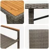  9 részes Kerti Étkezőszett Szürke Polirattan