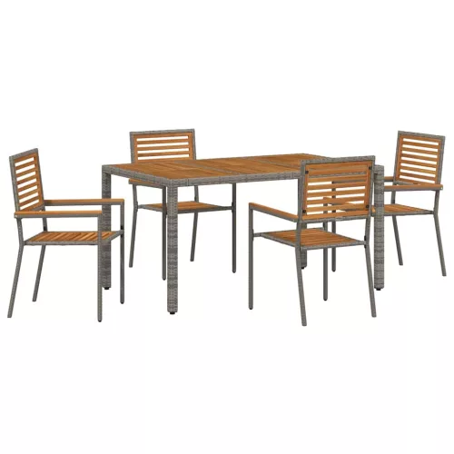  Kert étkező szett 5 pcs Szürke és Barna polirattan