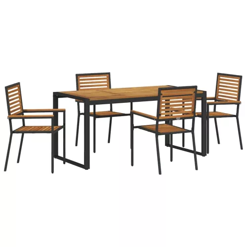  Kert étkező szett 5 pcs Fekete és Barna polirattan