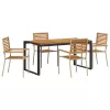  Kert étkező szett 5 pcs Beige és barna polirattan