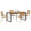  Kert étkező szett 5 pcs Beige és barna polirattan
