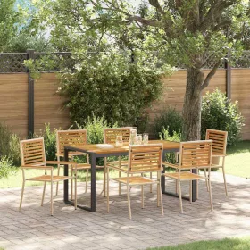  Kert étkező szett 7 pcs Beige és barna polirattan