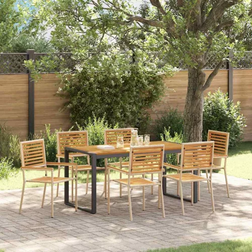  Kert étkező szett 7 pcs Beige és barna polirattan