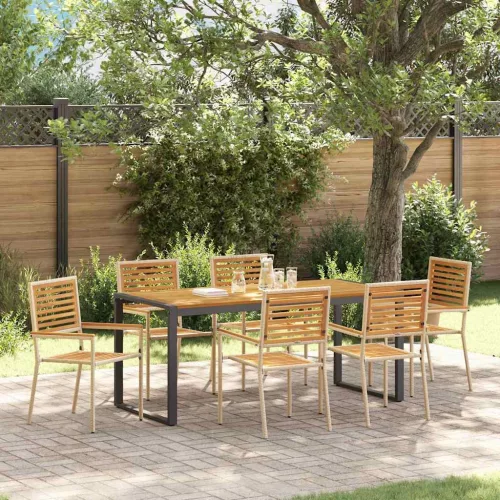  Kert étkező szett 7 pcs Beige és barna polirattan