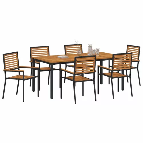  Kert étkező szett 7 pcs Fekete és Barna polirattan