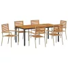 Kert étkező szett 7 pcs Beige és barna polirattan