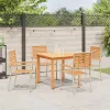  5 darabos kerti étkezőszett bézs poli rattan akáccal