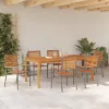  7 darabos kerti étkező garnitúra szürke poli rattan akácia