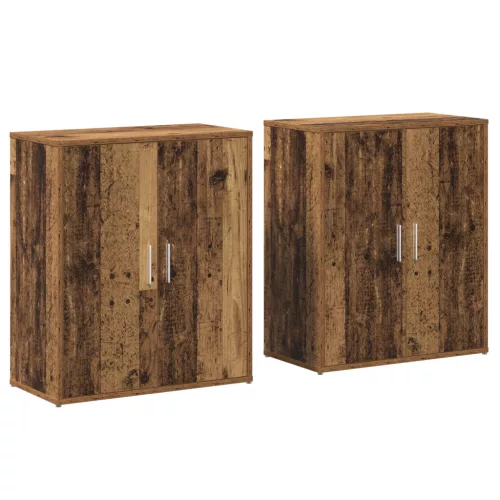  Magasfiú polcokkal tárolóval ajtóval 2 pcs Régi fa 60 x 31 x 70 cm Faanyag