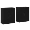  Magasfiú polcokkal tárolóval ajtóval 2 pcs Musta tammi 60 x 31 x 70 cm Faanyag