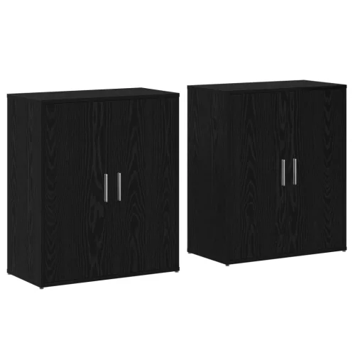  Magasfiú polcokkal tárolóval ajtóval 2 pcs Musta tammi 60 x 31 x 70 cm Faanyag