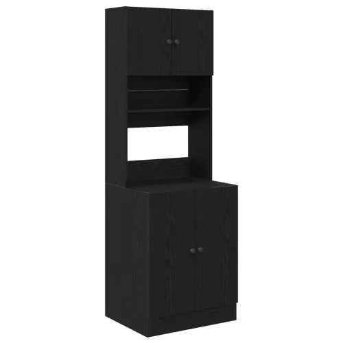  Konyhaszekrény Fekete Tölgy 60 x 50 x 180 cm - Mérnökelt Fa