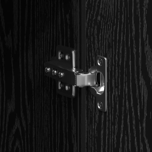  Magas Tároló Fekete Tölgy 80x35x180 cm Szerelt Fa