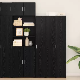    fekete tölgy magas tároló 30x42,5x185 cm mérnöki fával