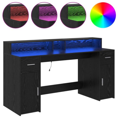  Fekete tölgy asztal 160x55x91 cm Műgyanta