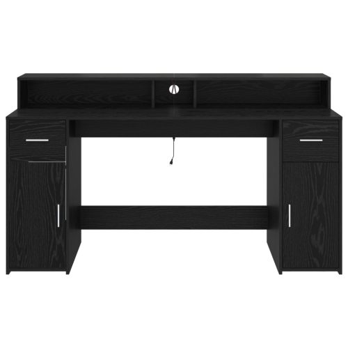  Fekete tölgy asztal 160x55x91 cm Műgyanta