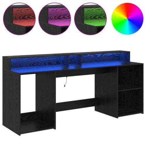  Fekete tölgy íróasztal 200x55x91 cm Szerelt fa