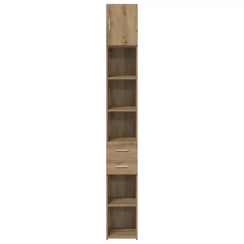  Karcsú Tárolószekrény Kézműves Tölgyfa 30x42.5x225 cm Műgyanta Fa