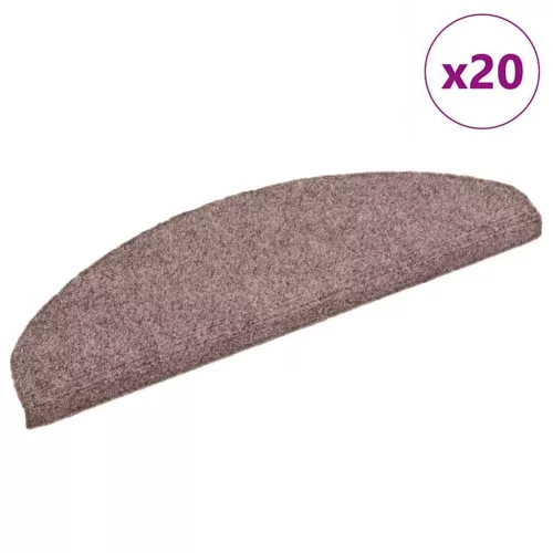  20 db öntapadós lépcsőszőnyeg 65 x 21 x 4 cm világosbarna félkör alakú nagy