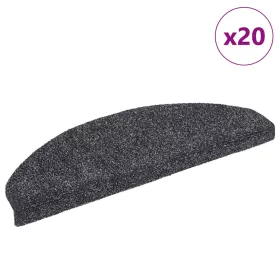    20 db öntapadós lépcsőszőnyeg, 65 x 21 x 4 cm, sötétszürke, nagy félkör alakú