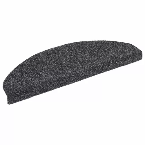  20 db öntapadós lépcsőszőnyeg, 65 x 21 x 4 cm, sötétszürke, nagy félkör alakú