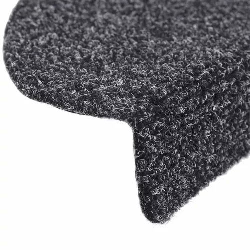  20 db öntapadós lépcsőszőnyeg, 65 x 21 x 4 cm, sötétszürke, nagy félkör alakú