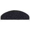  20 db öntapadós lépcsőszőnyeg, 65 x 21 x 4 cm, fekete, nagy félkör alakú