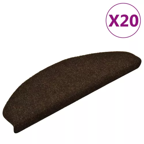  20 db öntapadós lépcsőszőnyeg 65 x 21 x 4 cm barna félkör alakú nagy