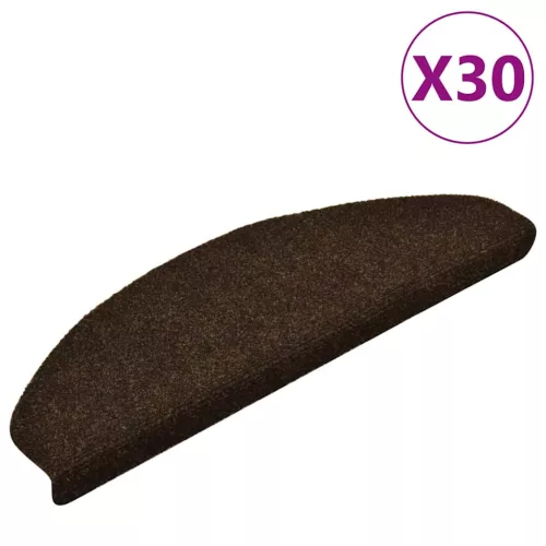  öntapadós lépcsőszőnyegek 30 db 65 x 21 x 4 cm barna félkör alakú nagy