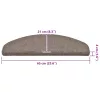  öntapadós lépcsőszőnyegek 30 db 65 x 21 x 4 cm bézs félkör alakú nagy